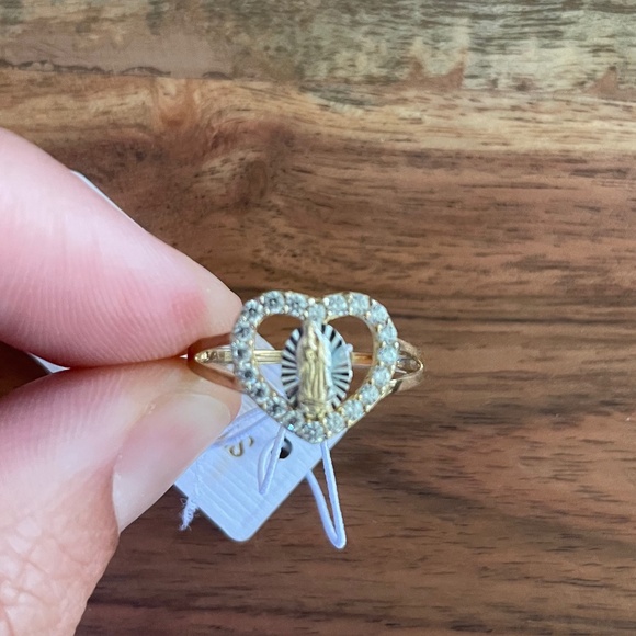 Gold Plated Sterling Rosary Ring - Picture 1 of 5